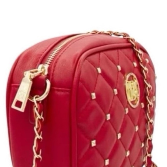 Badgley Mischka Red Quilted Crossbody Bag - Picture 2 of 7
